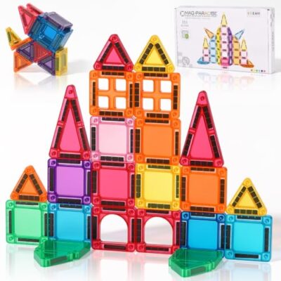 Jeu de construction magnétique Huiguli, 60 tuiles avec étui et livret