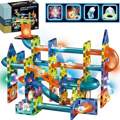 Jeu de construction magnétique morkka, 110 pièces fines et légères