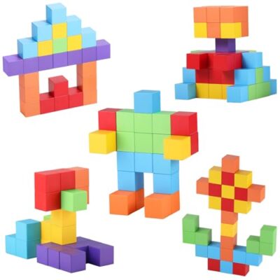 Jeu de cubes magnétiques GAGAKU, 30 pièces de 2,5 cm en 6 couleurs