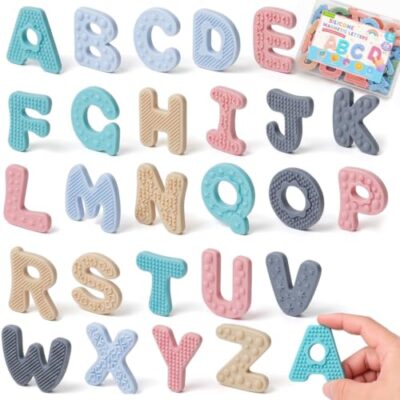Jeu de lettres magnétiques AEYAKA en silicone texturé avec boîte