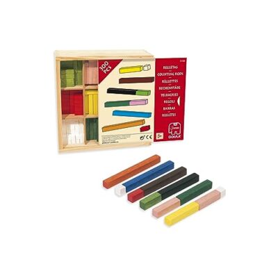 Jeu de réglettes Cuisenaire Goula, 300 pièces en bois et coffret