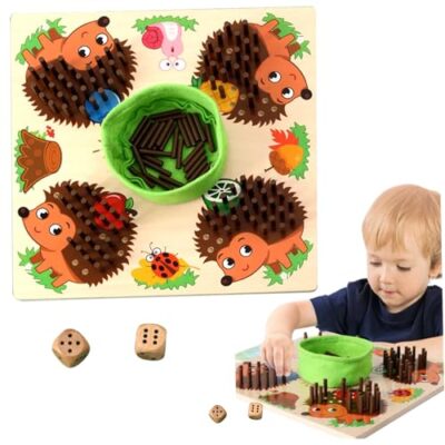 Jeu enfichable hérisson en bois Bemonew pour apprendre à compter