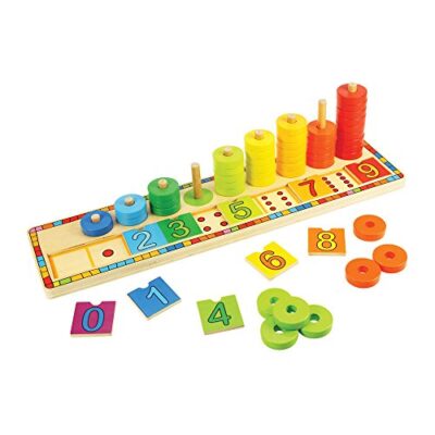 Jouet d’empilement Bigjigs pour apprendre à compter, 55 pièces