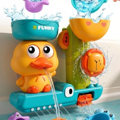 Jouet de bain bébé hifunti, 5 pièces avec 3 ventouses solides