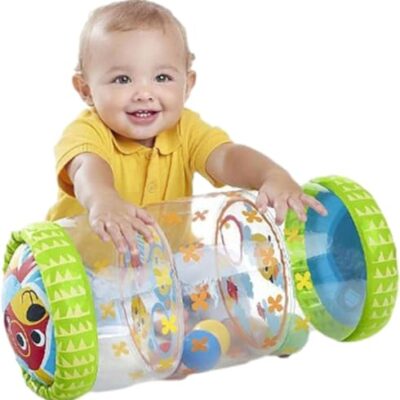 Jouet gonflable à ramper Beenavee pour bébé, rouge à clochettes