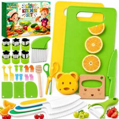 Kit cuisine enfant 31 pièces SaiXuan avec couteaux en plastique