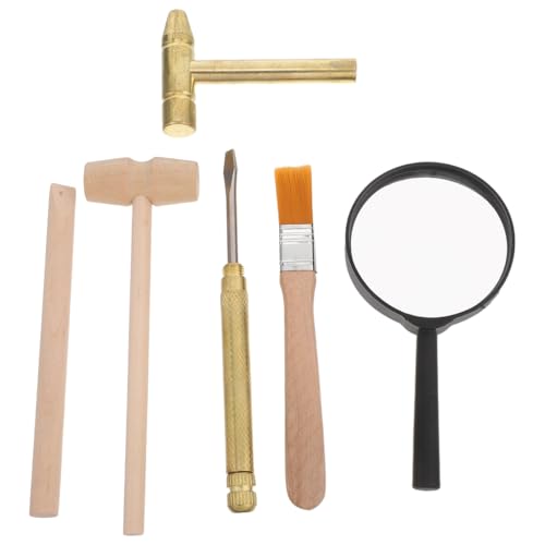 Kit d’outils de fouille Veemoon en bois et métal, avec marteau et burin