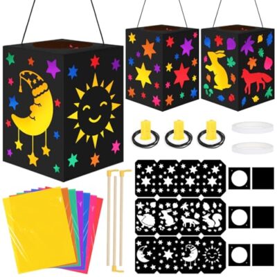 Kit de 3 lanternes Saint-Martin à bricoler Sprinlot, lune et étoiles