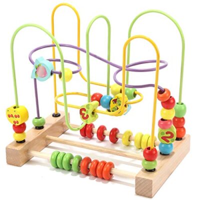 Labyrinthe de perles en bois de hêtre jacootoys avec boulier intégré