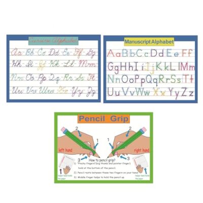 Lot d’affiches YIYEE : prise de crayon, alphabet cursif et manuscrit