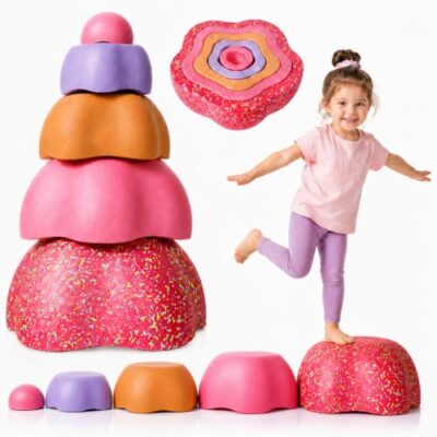 Lot de 5 pierres d’équilibre roses Anginne en mousse EPP