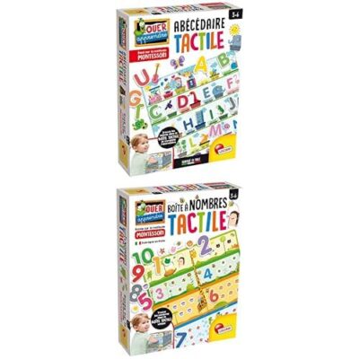 Lot de deux jeux tactiles Liscianigiochi : lettres et nombres