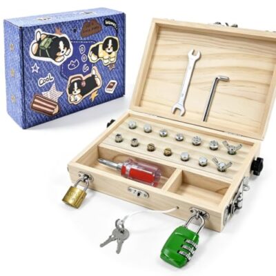 Mallette à outils en bois lompyeu pour enfant dès 3 ans