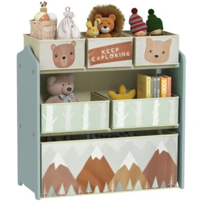 Meuble de rangement enfant ZONEKIZ à 6 bacs en tissu amovibles