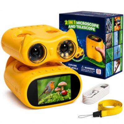 Microscope numérique enfant OAEBLLE 2 en 1 avec jumelles 10x