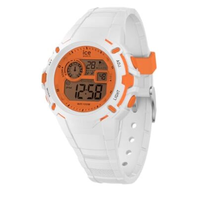 Montre digitale enfant ICE-WATCH Digit Explorer blanche et orange, 41 mm