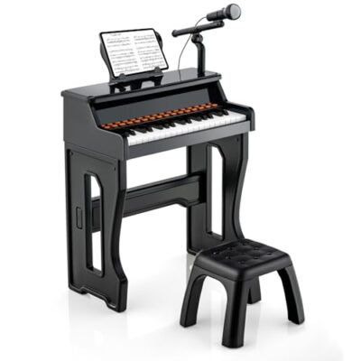 Piano électronique KOMFOTTEU 37 touches avec micro et tabouret