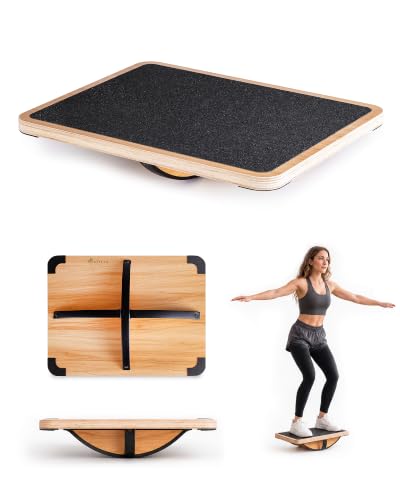 Planche d’équilibre en bois StrongTek, base croisée et rotation à 360°