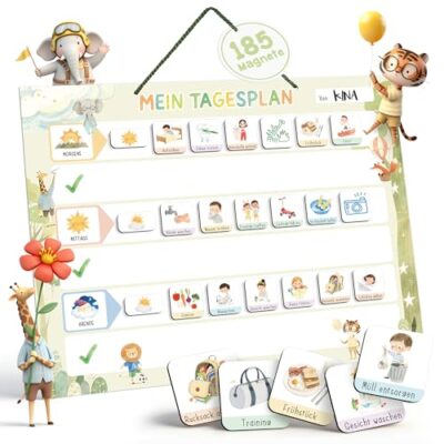 Planning magnétique enfant Biroyal avec aimants d’activités, 42 × 32 cm