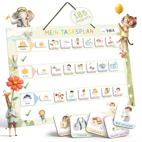 Planning magnétique enfant Biroyal avec aimants d’activités, 42 × 32 cm