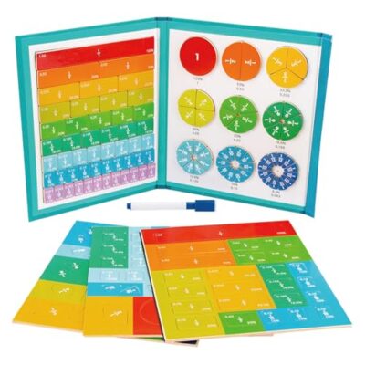Puzzle de fractions magnétique Dr. MUYA, livre et 102 autocollants