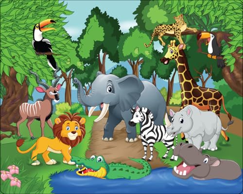 Puzzle de sol animaux sauvages TOTJOY, 50 grandes pièces