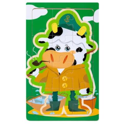 Puzzle en bois à motif de vache laitière Gwtdtoad, dès 3 ans