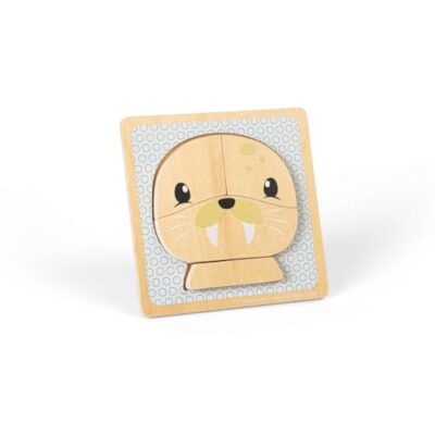 Puzzle en bois Bigjigs Seal, 4 grosses pièces à encastrer, dès 10 mois