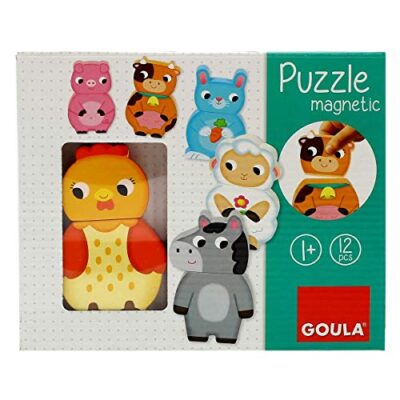 Puzzle magnétique en bois Goula, animaux de la ferme, dès 1 an