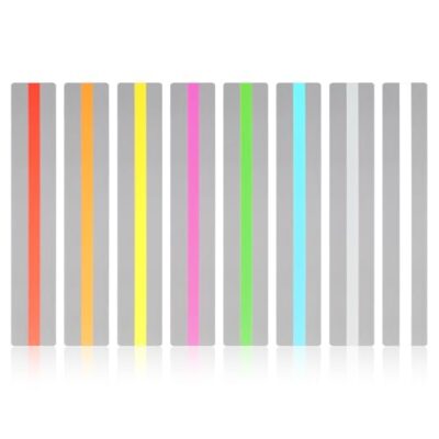 Règle de lecture colorée Apausvcm en PET transparent, lot de 8