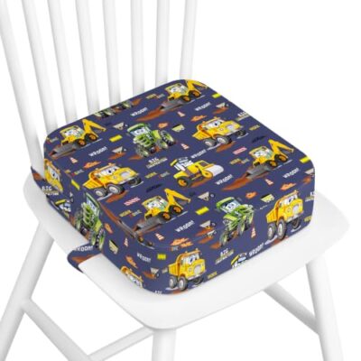 Rehausseur de chaise wooshwa lavable, motif camions de chantier