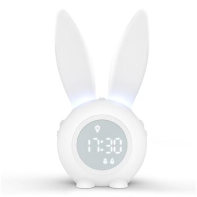 Réveil lapin rose Homealexa avec veilleuse à minuterie et lumière LED