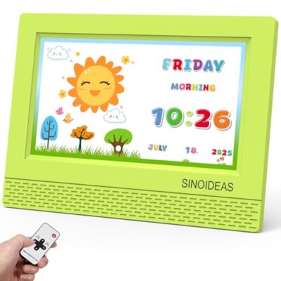 Réveil numérique enfant SINOIDEAS, luminosité réduite la nuit