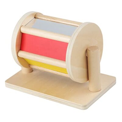 Rouleau hochet en bois Jomewory, tambour rotatif arc-en-ciel