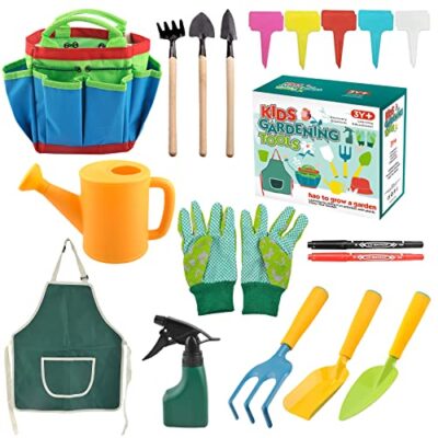 Set d’outils de jardinage pour enfant Booaee avec sac de rangement