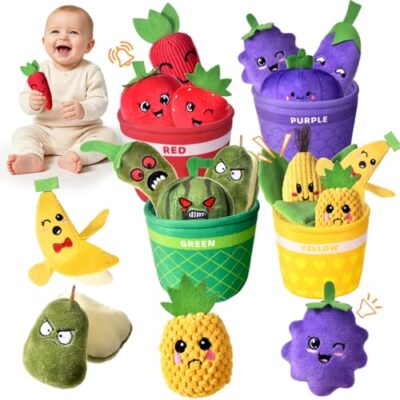 Set de fruits et légumes en peluche avec paniers, Tokiyis, dès 6 mois