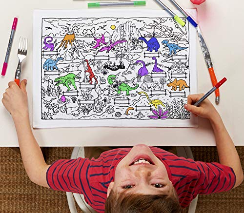 Set de table à colorier dinosaures eatsleepdoodle, coton lavable