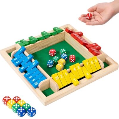 Shut the Box GREATRICH, jeu de dés en bois pour 1 à 4 joueurs