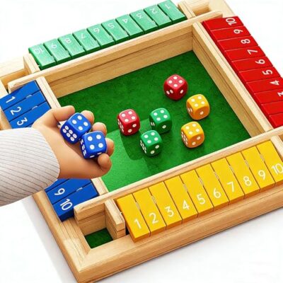 Shut the Box WTZWYFWJ, jeu de dés en bois pour 1 à 4 joueurs