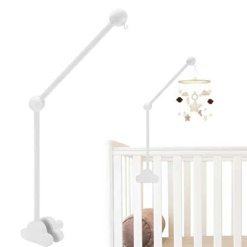 Support de mobile bébé Custamix blanc, hauteur réglable, sans outil