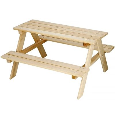 Table de jardin enfant SPRINGOS avec deux bancs en bois massif