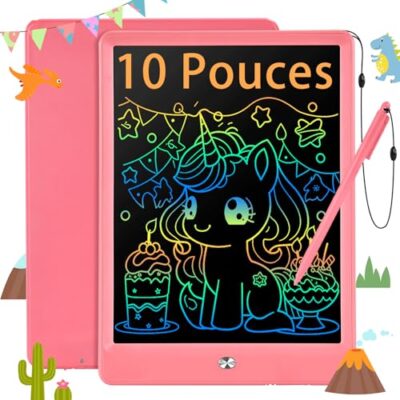 Tablette d’écriture LCD 10 pouces rose EooCoo, effaçable en un clic