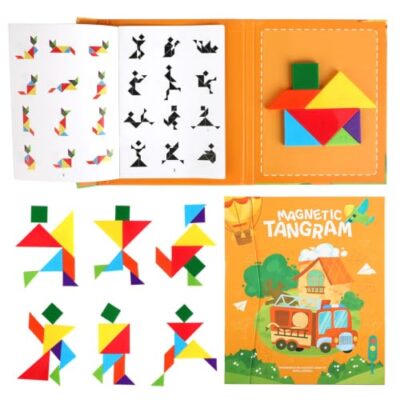 Tangram magnétique de voyage Strehknewen, 7 pièces et 96 formes