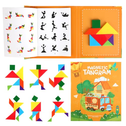 Tangram magnétique de voyage Strehknewen, 7 pièces et 96 formes