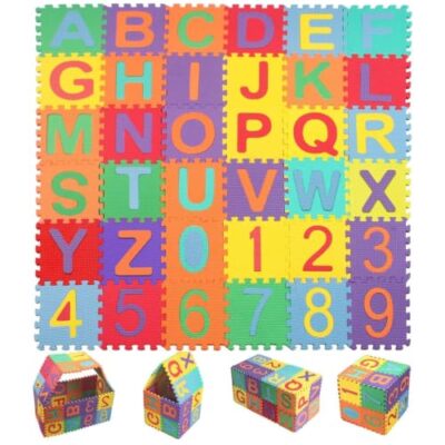 Tapis puzzle en mousse EVA Wekuw, 36 dalles lettres et chiffres