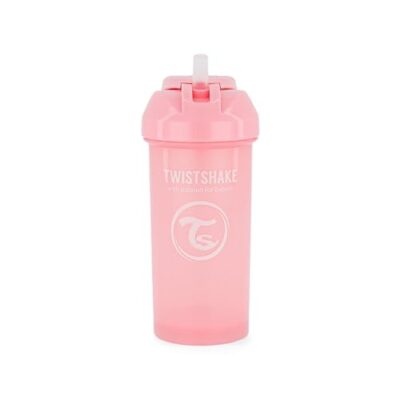Tasse à paille Twistshake 360 ml, anti-fuite, rose pastel