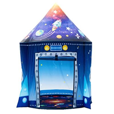 Tente de jeu enfant en forme de fusée Benebomo, bleue
