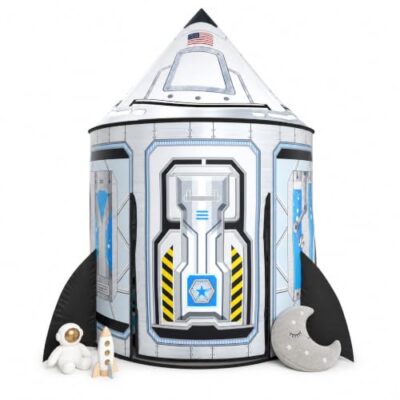 Tente de jeu fusée pop-up Wilwolfer, pliable avec sac de transport