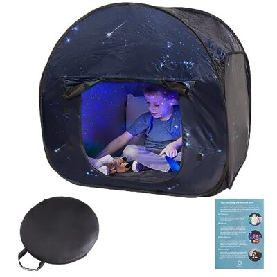 Tente sensorielle occultante ODOXIA thème étoiles, coin calme 90 cm