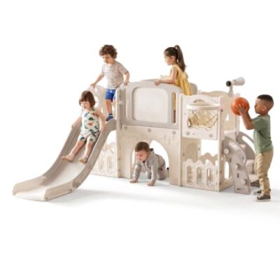 Toboggan autoportant Magic ZC gris et blanc pour intérieur et extérieur